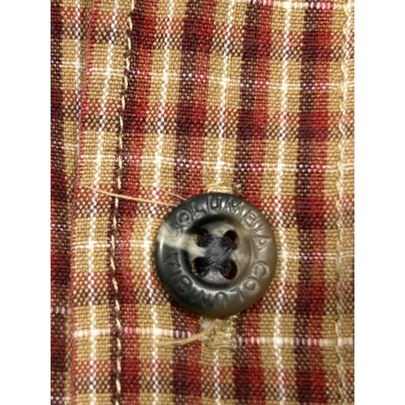 Columbia Sportswear XL Long Sleeve Button Down Shirt Brown Gingham - Picture 6 of 8